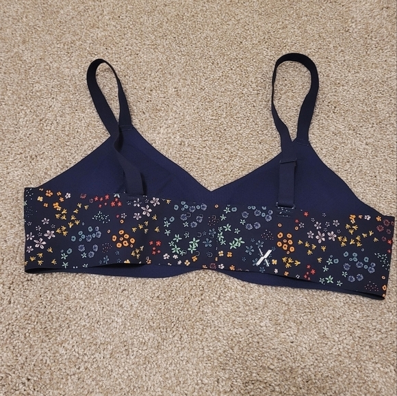 Knix Women's Navy Colorful Floral Padded Bra Size 2 - Picture 3 of 5